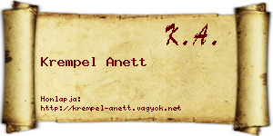 Krempel Anett névjegykártya